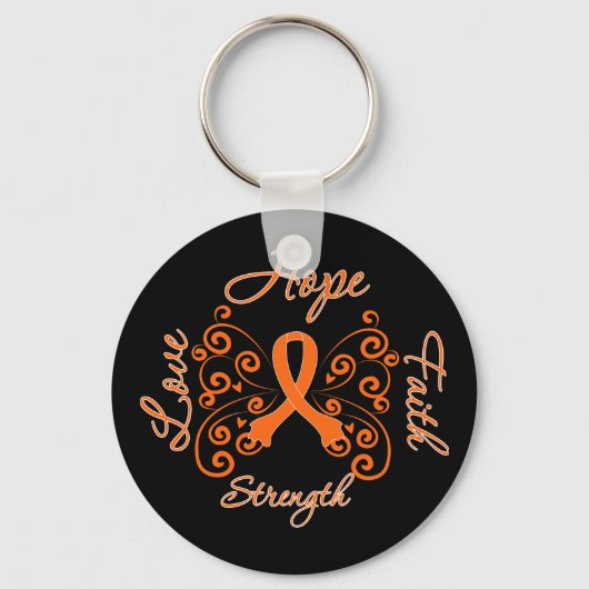 Multiple Sclerosis Hope Motto Butterfly Sleutelhanger (Voorkant)