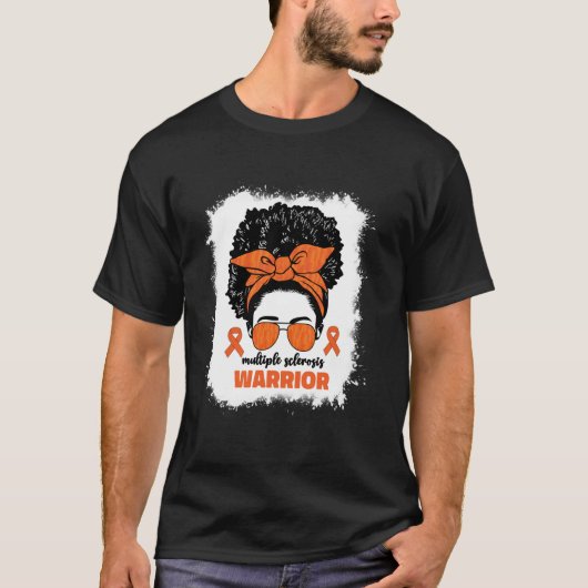 Multiple Sclerosis Krijger Voor Afro Zwarte Vrouwe T-shirt (Voorkant)