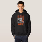 Multiple Sclerosis MS Awareness Badass Warrior Wif Hoodie (Voorkant volledig)