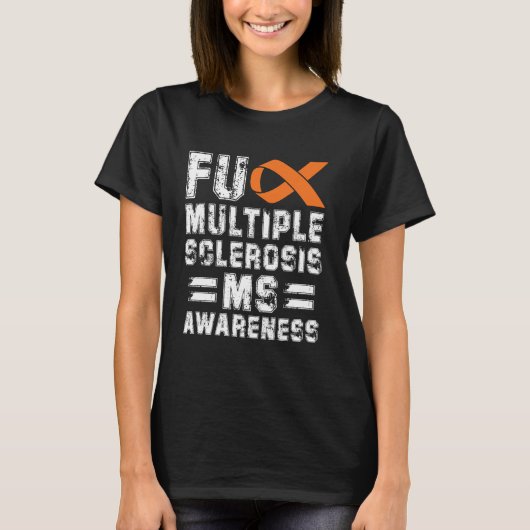 Multiple Sclerosis MS-bewustzijnsverklaring Sclero T-shirt (Voorkant)