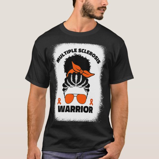 Multiple Sclerosis Warrior For Afro Black Women Ms T-shirt (Voorkant)