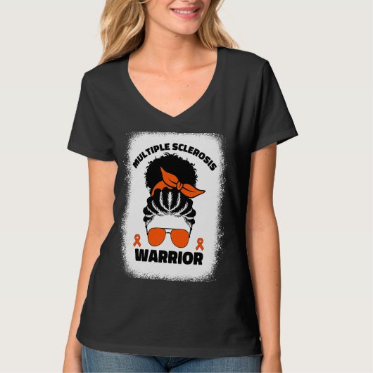Multiple Sclerosis Warrior For Afro Black Women Ms T-shirt (Voorkant)