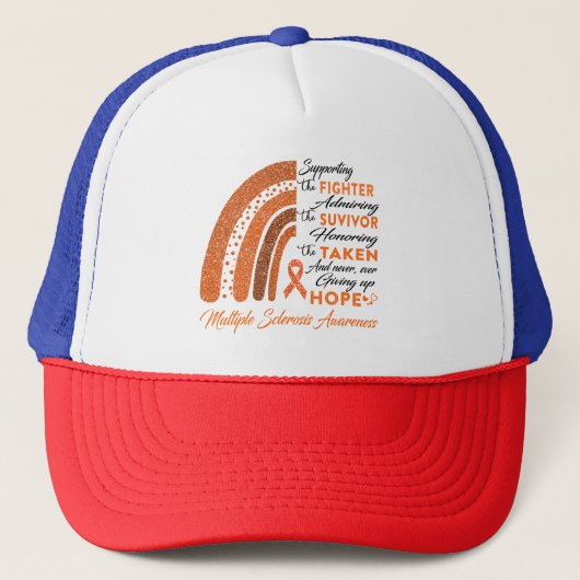 Multiple Sclerosis Warrior Ondersteunende Fighter Trucker Pet (Voorkant)