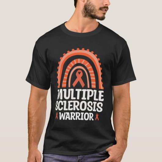 Multiple Sclerosis Warrior Orange Ribbon MS Awaren T-shirt (Voorkant)