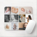 Multiple snapshots baby photos collage muismat<br><div class="desc">Customize with your Instagram photos or other small photos and arrange/crop within frames, frame color and thickness is editable in the full customizer</div>
