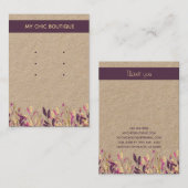Multiple Stud Earring Display Kraft Floral Boho Visitekaartje (Voorkant / Achterkant)