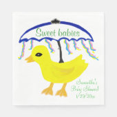 Multiples Cute Yellow Ducky Baby shower Umbrella Servetten (Voorkant)