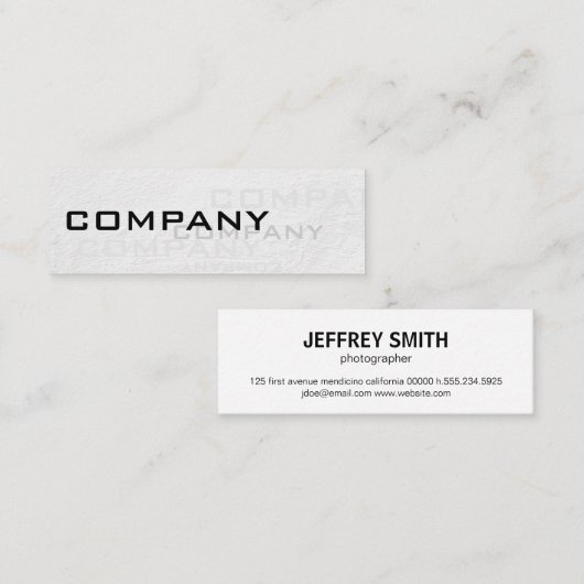 Multiples / White Texture Mini Visitekaartje (Voorkant / Achterkant)