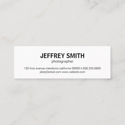 Multiples / White Texture Mini Visitekaartje (Achterkant)