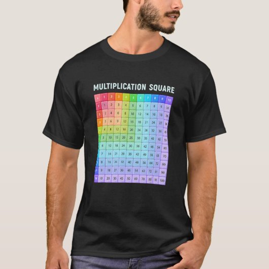 Multiplicatie Square Number Learning Wiskunde Educ T-shirt (Voorkant)