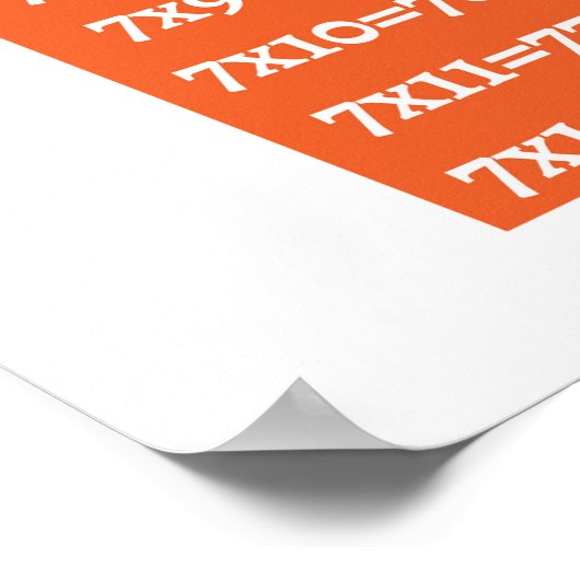 Multiplicatietabellen educatief poster (Hoek)