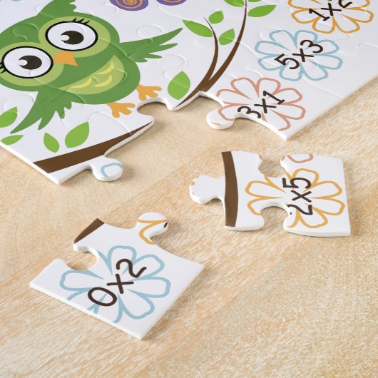 Multiplication practice board game, owl thema. legpuzzel (Zijkant)