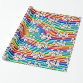Multipups regenboogcadeaupapier voor omhulsels cadeaupapier