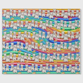 Multipups regenboogcadeautje cadeaupapier (Vlak)