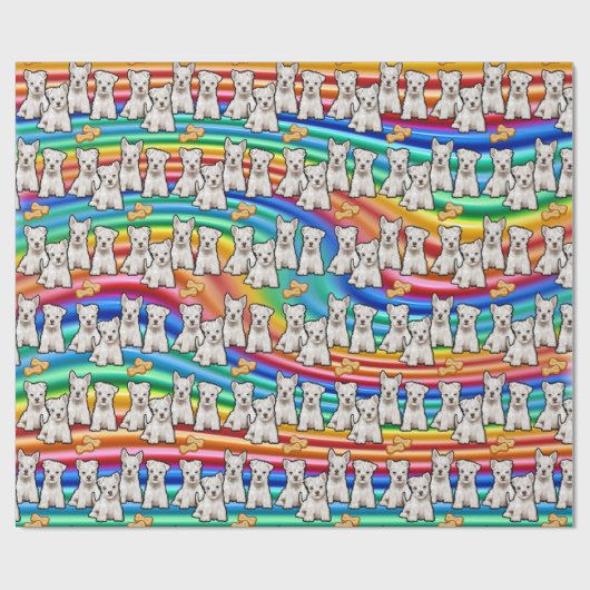 Multipups regenboogcadeautje cadeaupapier (Vlak)