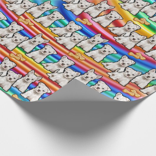 Multipups regenboogcadeautje cadeaupapier (Hoek)