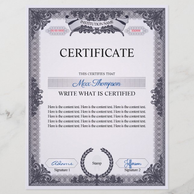 Multipurpose certificate (Voorkant)