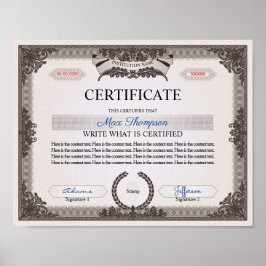 Multipurpose Certificate Poster