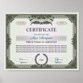 Multipurpose Certificate Poster (Voorkant)