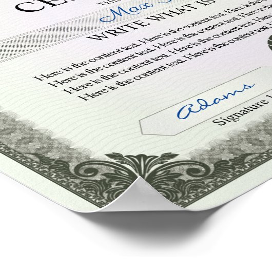 Multipurpose Certificate Poster (Hoek)