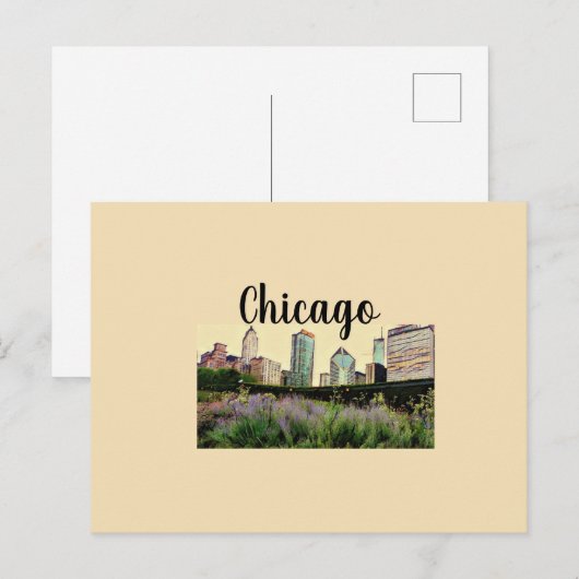 Multipurpose Chicago, IL skyline briefkaart (Voorkant / Achterkant)