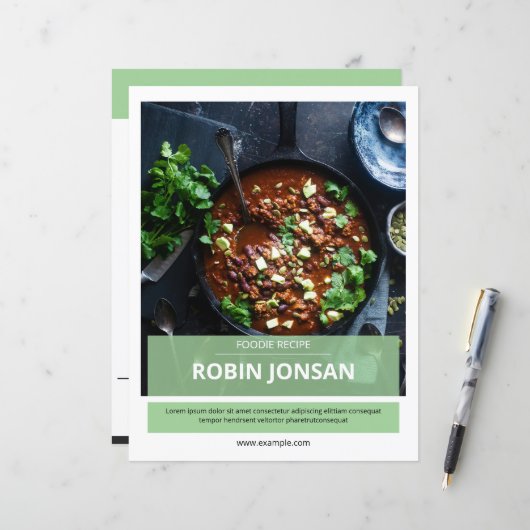 Multipurpose Food Postcard Flyer Template (Voorkant / Achterkant in situ)