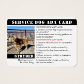 Multipurpose Service Dog Kaart Foto-ID met naam (Voorkant)