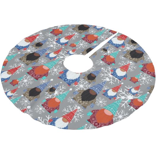 Multiraciale Gnomen Kerstmis Kerstboom Rok (Gekanteld)