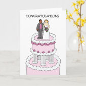 Multiraciale paar bruiloft gefeliciteerd. kaart (Gele Bloem)