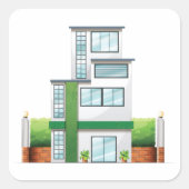 Multistorey House Vierkante Sticker (Voorkant)