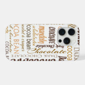 Multitalige chocolade typografie woord collage  iPhone hoesje (Achterkant horizontaal)