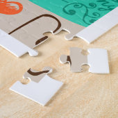 Multitalige Liefde Doodle Patroon Kunst Legpuzzel (Zijkant)