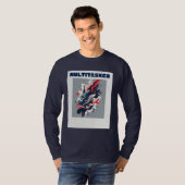 Multitasker - Abstract Retro Fluid Art T-shirt (Voorkant volledig)