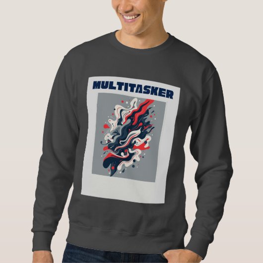 Multitasker - Abstract Retro Fluid Art T-shirt (Voorkant)