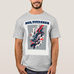Multitasker - Abstracte Retro Vloeibare Kunst T-shirt