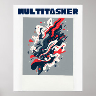 Multitasker Abstracte Vloeibare Kunst - Moderne Re Poster