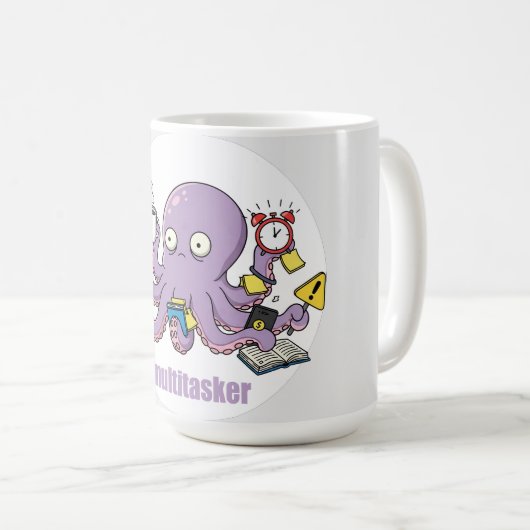 Multitasker – Funny Chaotic Octopus Dark Humor Koffiemok (Voorkant rechts)