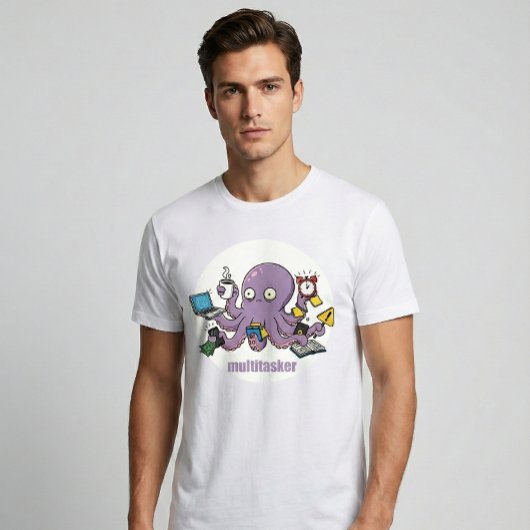 Multitasker – Funny Chaotic Octopus Dark Humor  T-shirt
