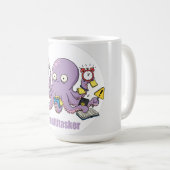 Multitasker – Grappige Chaotische Octopus Donkere Koffiemok (Voorkant rechts)