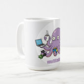 Multitasker – Grappige Chaotische Octopus Donkere Koffiemok (Voorkant links)