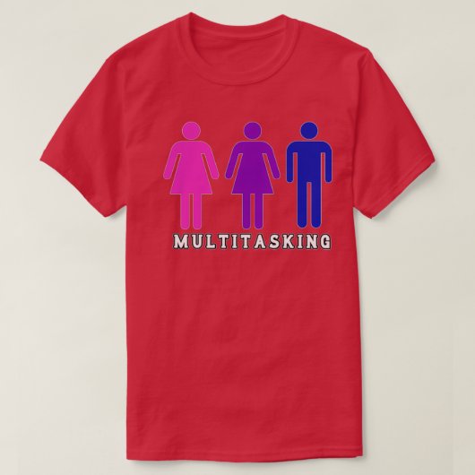 Multitasking Bisexual Polyamorous T-shirt (Design voorkant)