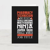 Multitasking Ninja Hero Pharmacy Tech Pharmacoloog Kaart (Voorkant)