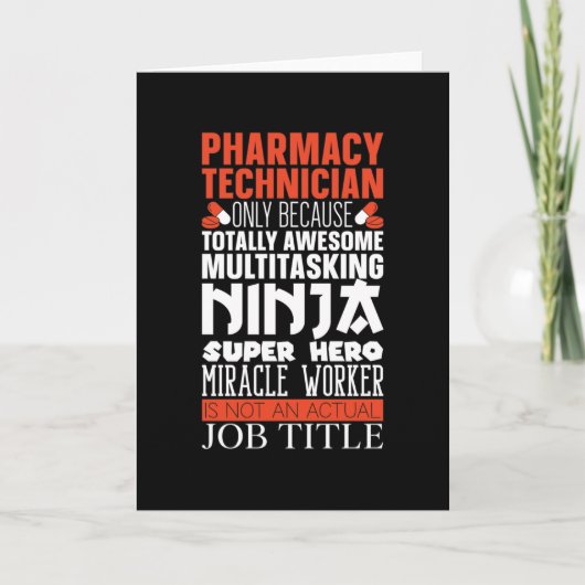 Multitasking Ninja Hero Pharmacy Tech Pharmacoloog Kaart (Voorkant)