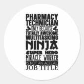 Multitasking Ninja Ronde Sticker (Voorkant)