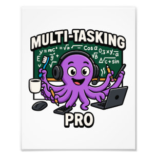 Multitasking Octopus Classroom Learner Pro Foto Afdruk