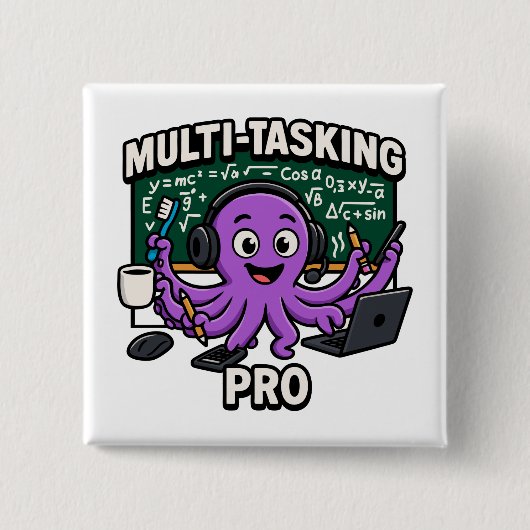 Multitasking Octopus Classroom Learner Pro Vierkante Button 5,1 Cm (Voorkant)