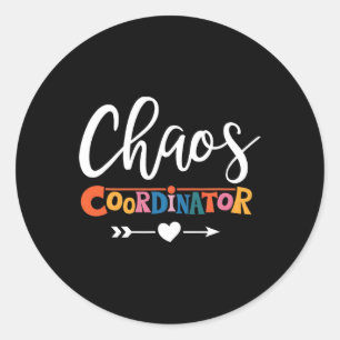 Multitasking Pro voor Chaos Coördinator Leraar Ronde Sticker
