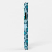 Multitone blauwe luipaard dierenprint en monogram Case-Mate iPhone case (Achterkant/rechts)