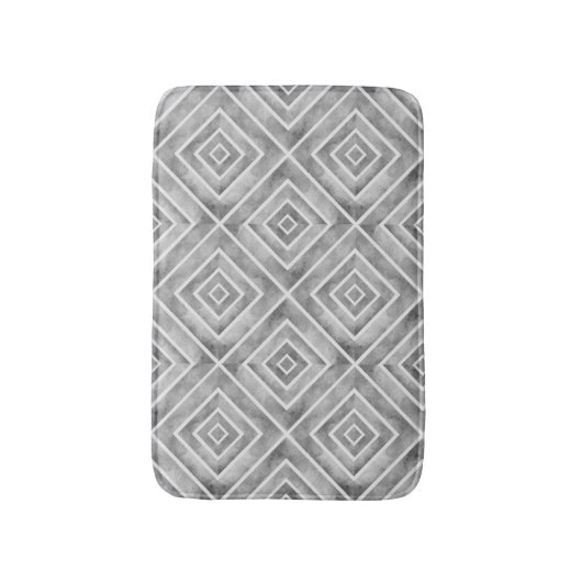 Multitone grijs abstract retro waterverf patroon badmat (Voorkant Verticaal)