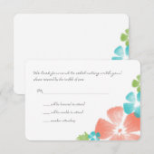 Multitropische Waterverf bloemen RSVP (Voorkant / Achterkant)